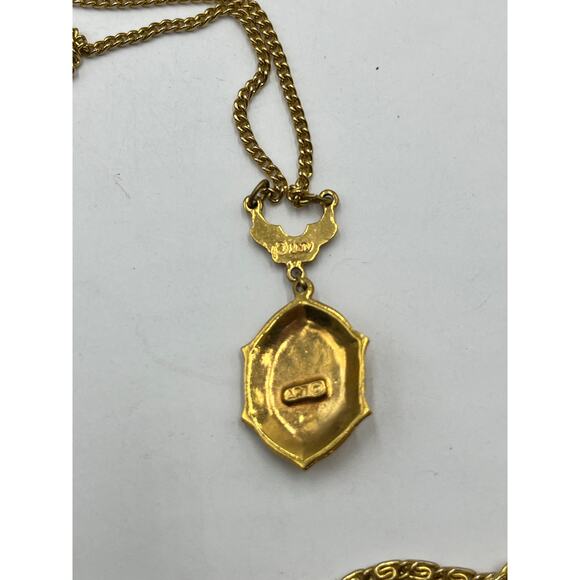 ART Arthur Pepper Vintage Signed Triple Strand Gold Tone Locket Necklace - Picture 8 of 15
